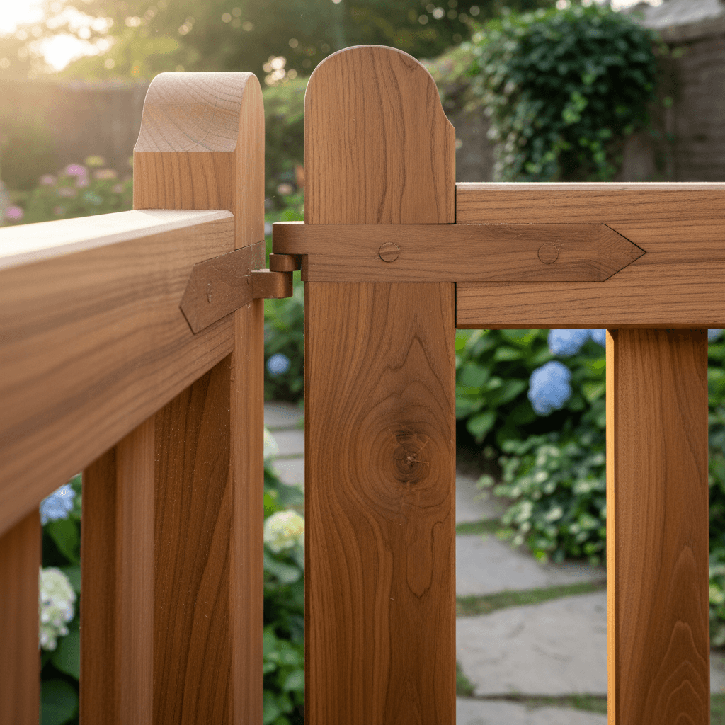 Newly constructed custom wooden gate or fence